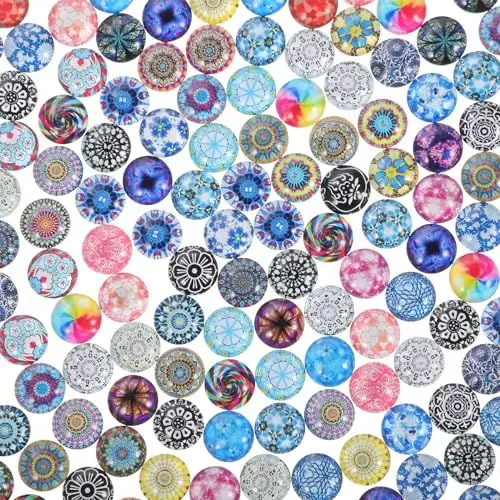Produktbild: EXCEART 200st Glasfleck Mosaik-glaskuppel-cabochons Bild-Glas-cabochons Bedruckte Glassteine DIY Glascabochons Glassteine Zum Selbermachen Klare Cabochons Mosaikglasstücke Zubehör Handbuch