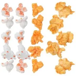 Produktbild: EXCEART 20Pcs Popcorn Charme Miniatur Harz Künstliche Popcorn Lebensechte Mini Lebensmittel Accent Flatback Perlen Verschönerung für DIY Schmuck Der Landschaft Puppenhaus Foto Prop