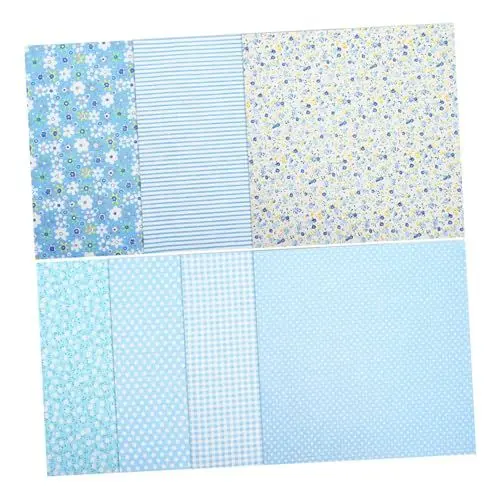 Produktbild: EXCEART 3 Sets Baumwollstoff Mit Blumenmuster Quadratisch Zum Basteln Nähen Scrapbooking 7 Stück X 3