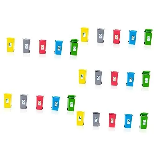 Produktbild: EXCEART 25 Stk Mini-mülleimer Sandtisch-zubehör Tischdekoration Kleine Mülltonnen Sandkasten-miniaturen Winziges Mülleimer-modell Müllrecycling-lkw-spielzeug Münzbeutel Abs Puppenhaus