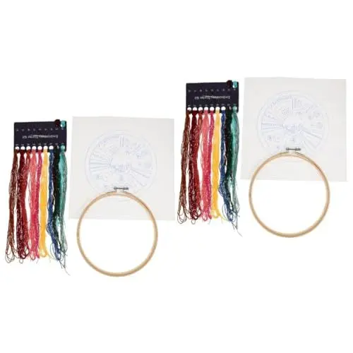 Produktbild: EXCEART 2 Sätze Kreuzstich Stricken Häkeln Zubehör Strickset Nähzeug Nähprodukte Nähübungsset Starter-Sticksets Fäden Werkzeuge Strickzeug Muster-Sticksets Handbuch Suite Stickerei Stoff