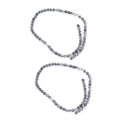Produktbild: EXCEART 2 Stück 2 Lose Perlen Aus Malachit Weiße Accessoires Schwarze Perlen Natürliche Perlen Runde Edelsteinperle Schwarzer Malachit Anhänger Für Armbänder Halb Edelsteinperlen Schmuck