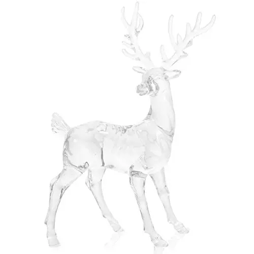 Produktbild: EXCEART 2 Stücke Spielzeug Tiere Geschenke Hochzeit Schmuck Stehend Elch Kristall Büro Rentier Schrank Acryl Ornamente: Zentrum Skulptur Festliche Dekore Figuren Hause Weihnachtsstatuen