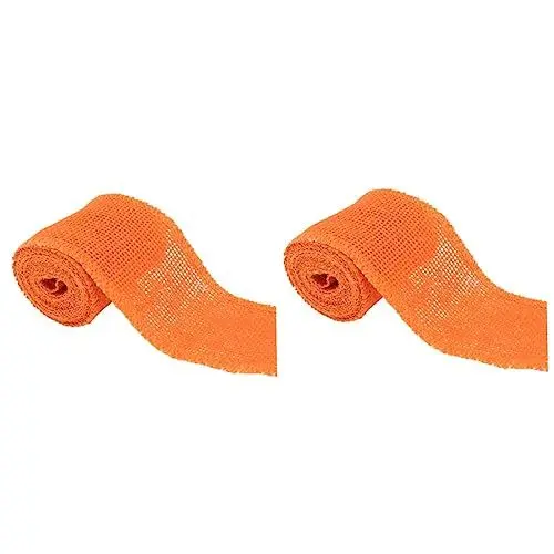 Produktbild: EXCEART 2 Stücke 6 Cm Breite Jute Sackleinen Rolle Gelb 2 M Handwerk Hochzeit Weihnachten Decor