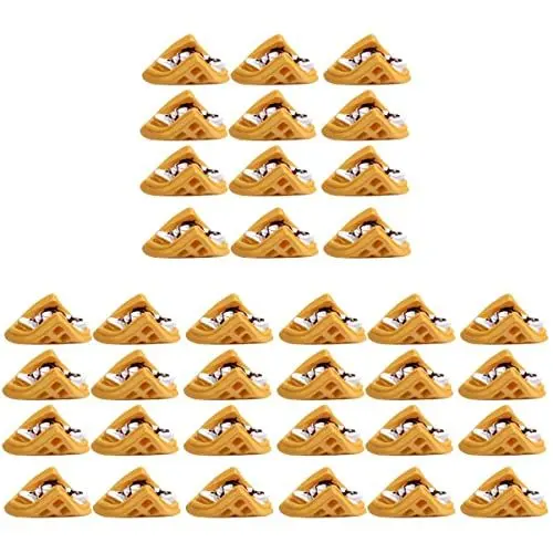 Produktbild: EXCEART 36 STK Harzanhänger Für Haarschleifen Künstlicher Sandwich-Modell Kunstbrot Lebensechtes Spielfutter Dessert-Requisiten Harzanhänger Kawaii Komida Attrappe Kind Kuchen