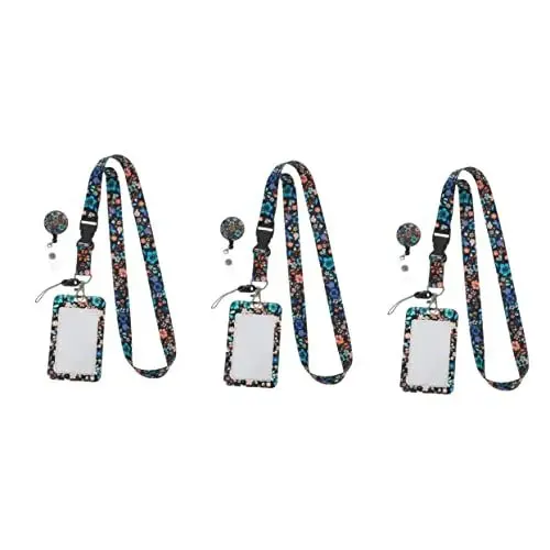 Produktbild: EXCEART 3St Kartenset mit leicht zu ziehender Schnalle Kartenhülle entzückender Kartenhalter Schlüsselanhänger Ausweishalter mit Lanyard kratzfestes Kartenetui Unterlagen Abzeichen Yilad