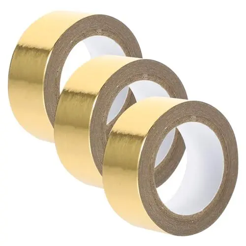 Produktbild: EXCEART 3 Heißprägeband -rolle Goldenes Klebeband Selbstklebendes Scrapbooking-klebeband Zum Basteln Dekoratives Klebeband Bastelband Washi-tape Papier Metall