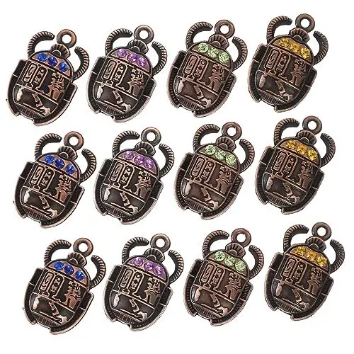 Produktbild: EXCEART 40St Skarabäus-Anhänger Schlüsselanhänger Zubehör Halsband Skarabäus-Figur ägyptisches Käfersymbol Zubehör zur Schmuckherstellung Massenzauber Schmuck Charme Anhänger Metall