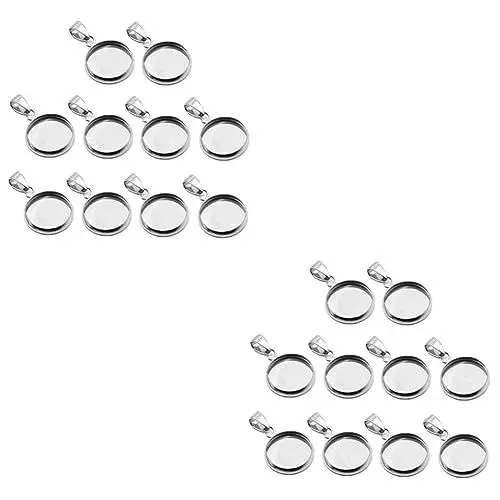 Produktbild: EXCEART 40 Stk Schmuck Runde Basen Anti-oxidations-hängeschalen Lünetten Für Die Schmuckherstellung Aus Harz Anhänger Für Die Schmuckherstellung Leerzeichen Keramikfliesen Untere Halterung