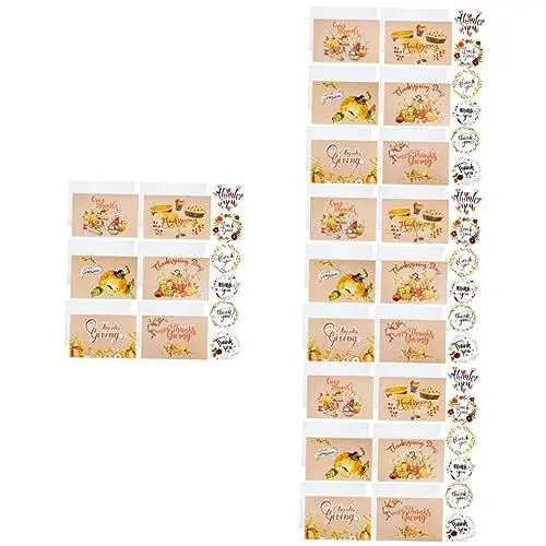 Produktbild: EXCEART 48 Sätze Segenskarte zum Erntedankfest Grußkarten Geschenkkarten Einladungskarte Danksagungskarten für Kinder Danksagungsgeschenk Danksagung Postkarten mit Umschlag Papierkarte