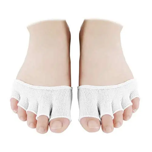 Produktbild: EXCEART 4paar Damen Fünf-zehen-socken Aus Offene Zehensocken Mit Elastischer Unterstützung Für Vorderfuß Atmungsaktive Und Hautfreundliche Peep-toe Socken Für Yoga Und Fitness Weiß