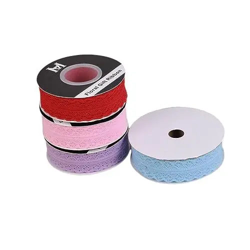 Produktbild: EXCEART 4 Rollen Spitzenblumenbänder Holiday Box Band Party Dekor Band Packband Hochzeitsgeschenkband Basteldekoration Band Haarschleifenband Hochzeit Satin Band Der Stoff Strauß