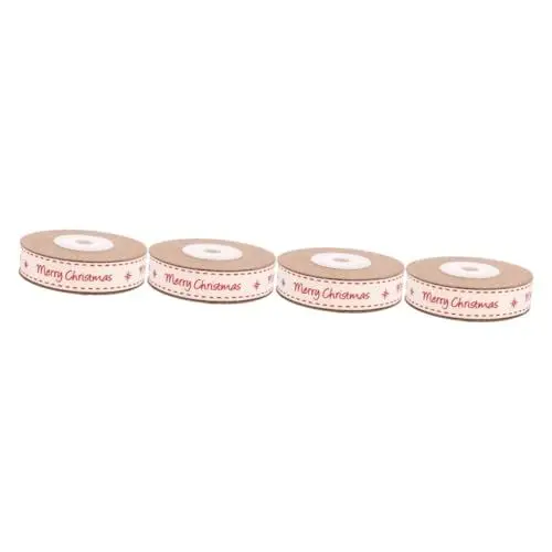 Produktbild: EXCEART 4 Rollen Weihnachten bedrucktes Weihnachtsband seidenband Baumband Weihnachtsgeschenkband für kleine Wohnkultur Kleidungskantenband Geschenkverpackungsband