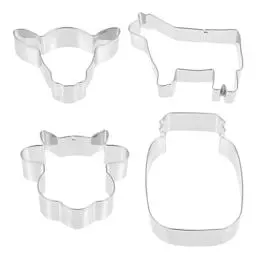 Produktbild: EXCEART 4stücke Kuhform Keks-ausstecher Aus Edelstahl Backzubehör Für Keks Fondant-herstellung Back-accessoires Für Zuhause Diy Zuckerformen