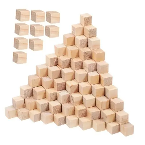 Produktbild: EXCEART 500 Stk Kiefernholzblöcke Holzquadrate Holzbausteine Holzklötze Zum Basteln Unfertige Holzblöcke Holzwürfel Zentimeter Würfel Bastelwürfel Aus Holz Würfel Bauen Hölzern
