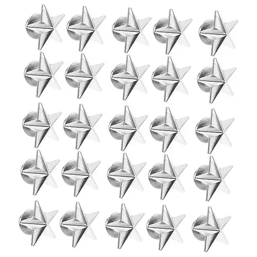 Produktbild: EXCEART 50 Stück Nieten Basteln Punk-nieten-spikes-set Taschennieten Zubehör Für Schuhe Und Nieten Punk-kugelniete Kleidungsspikes Spikes, Stollen, Felsen Legierung Schuhspitzen Sternform