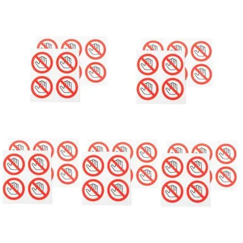 Produktbild: EXCEART 5 Sätze Sicherheitsaufkleber Für Maschinen Vorsicht Warnaufkleber Rund Vinyl-aufkleber Für Geräte Nicht Berühren 10 Stück * 5