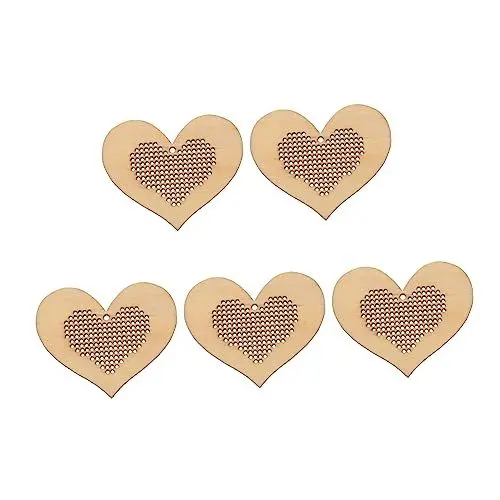 Produktbild: EXCEART 5St Kreuzstich-Holzstücke Kreuzstichpackungen handwerkliche Verzierungen Kreuzstich-Stickrahmen DIY Holzanhänger Mini-Kreuzstichplatte Kreuzstich-Holzplatte handgefertigt Holzbrett