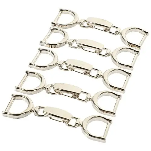 Produktbild: EXCEART 5 Stück Schuhanhänger Kette Charms mit Schnalle Gürtelschnalle Verschluss für Schuhe Rucksack Kleidung Tasche Riemen Metall Dornschnallen Silber