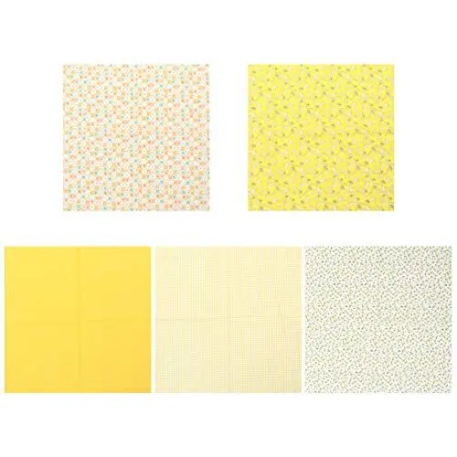 Produktbild: EXCEART 5 Stücke Baumwolle Stoffpaket Baumwollstoff Meterware Quilten Stoffquadrate Patchwork Stoffe Paket Blumendruck DIY Stoffreste zum Nähen für Kinder Anfänger