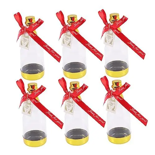 Produktbild: EXCEART 6St Sektflasche Zuckerdose Süßigkeitengläser für Partys Hochzeit Süßigkeiten Flasche Zierbehälter Geschenkboxen für die Hochzeit kleine Süßigkeitenschachteln Geschenktasche Plastik