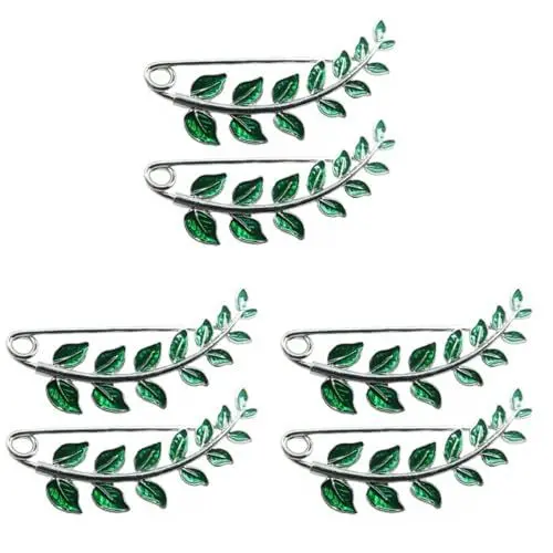 Produktbild: EXCEART 6 Stk Drip Oil Green Big Pin Brosche Party-Brosche personalisierte Brosche broschen für kleidung dekorative Brosche Schnallen mit Blattmuster wild schmücken Kleiderschnalle Korsage