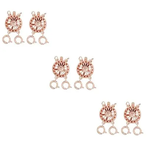 Produktbild: EXCEART 6 Stk Kettentrenner Für Halsketten Filigranes Kordelende Kettenverschlüsse Für Lagenlook Angelhaken Selber Machen Filigran Diy Verbindungsklammern Gestapelt Metall Schmuck