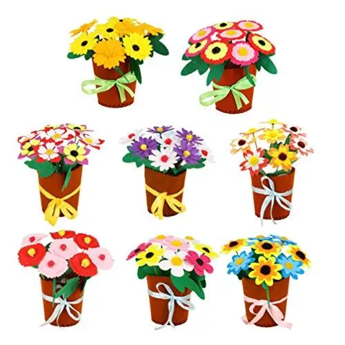 Produktbild: EXCEART 8 Satz Blumentopfstrauß Selber Machen Blumenstrauß Aus Filz Blumentopf Bausatz Selber Machen Blumentopfvase Selber Machen Blumentopf Für Wohnkultur Kind Künstliche Mädchen