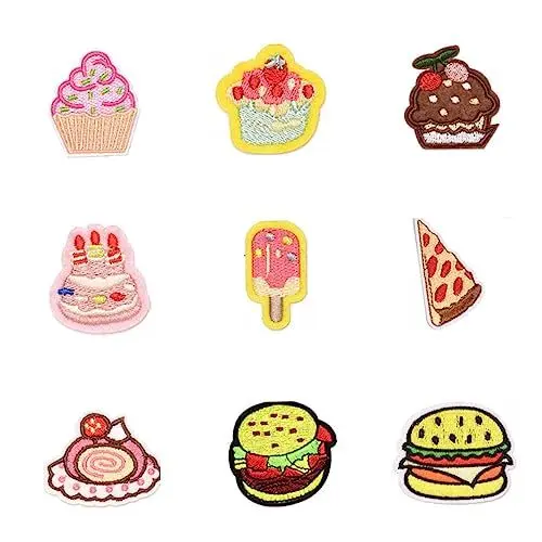 Produktbild: EXCEART Modische Stickerei-dekorationen 1 Set Chips-kuchen-patches Für Jeansjacken Kunsthandwerksprojekte
