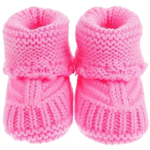 Produktbild: EXCEART Babyschuhe Für Neugeborene Handgestrickt Gehäkelt Gemütliche Schuhe Für Jungen Und Mädchen Socken Für Neugeborene Gestrickte Babyschuhe Für 0-3-6 Monate