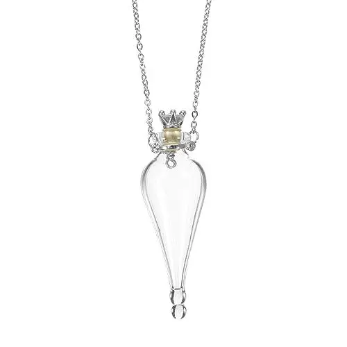 Produktbild: EXCEART Fläschchen Anhänger Halskette mit Wunschflasche Anhänger Felix Felicis Flüssiges Glück Mini Glasflasche Halskette Ketten Schmuckvitrine für Liebhaber