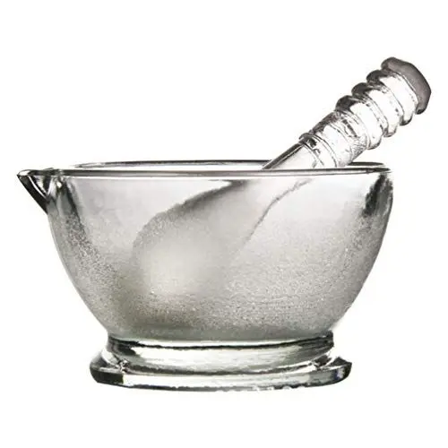 Produktbild: Exceart Glas Mörser Und Pistill Set Guacamole Schüssel für Gewürze Gewürzpasten Kräuter Pestos (60Mm)