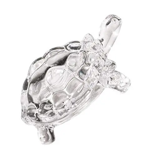 Produktbild: EXCEART Glasfiguren Deko Chinesische FENG Shui Schildkröte Glas Kristall Schildkröte Ornament Glück Schmuck Kristall Handwerk 1Pc (Transparent) Kleine Tiere Figuren