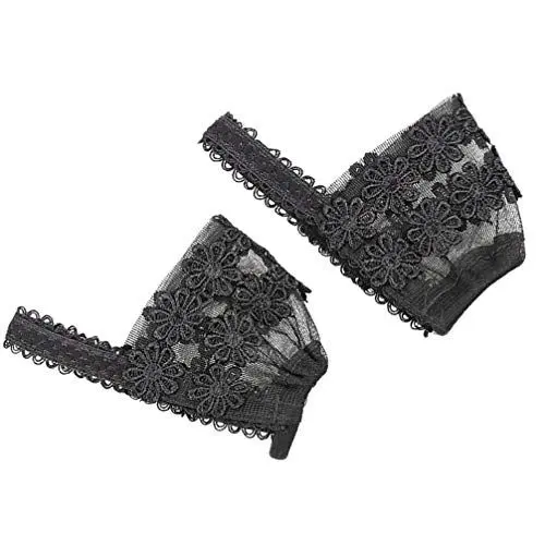 Produktbild: EXCEART High Heels Schuhbänder Schwarz Spitzen Abnehmbare Unsichtbare Schuhbänder Befestigen von Hochhackigen Schuhen Damen Schuhe Anti Rutsch Gummiband Party Tanzen Größe S