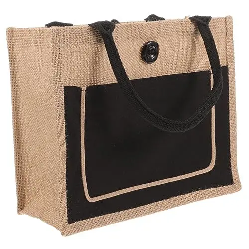 Produktbild: EXCEART Jute-einkaufstasche Große Jutetasche Schultertasche Aus Sackleinen Strandtaschen Aus Sackleinen Freizeit-jutebeutel Jute-handtasche Lunchpaket Einkaufen Lässige Tasche Mehrzweck