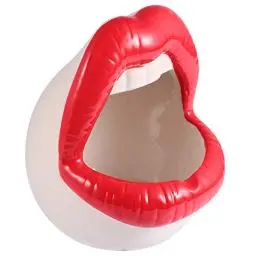 Produktbild: EXCEART Keramik Aschenbecher Lippen Mund Stil Neuheit Lustig Balkon Terrasse Zuhause Büro Aschenbecher Halloween Festival Dekoration Geschenk Rot