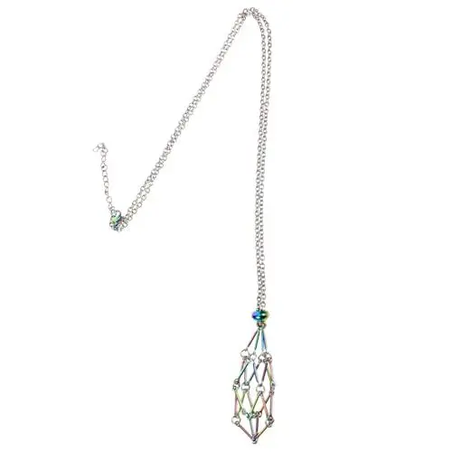 Produktbild: EXCEART Kristall Halter Kette Leer Halskette Halter Leerer Steinhalter für Schmuck Heilkristall Anhänger Quarz Stein Schmuckherstellung DIY Zubehör