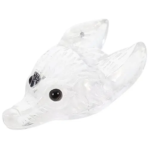 Produktbild: EXCEART Kristallgravierter Wolfskopf Wolfskopf-statue Figur Mit Wolfskopf Wolfskopf-kristallanhänger Natürliche Anhänger Labradorit Wolf-statue Tier Kristallstein Armband Perlen Weiß