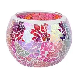 Produktbild: EXCEART Mosaik Kerzenhalter Glas Votiv Kerzenhalter Transluzenten Teelicht Tasse Tisch Kerzenhalter Dekoration Glas Teelichthalter Bunte