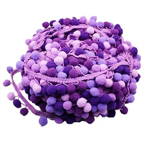 Produktbild: EXCEART Pompom Girlande Bommelband 4.5m DIY Scrapbooking Näharbeiten Borte Basteln Nähen Dekorieren Für Kleid Schal Hut Vorhang Party Ostern (Lila)
