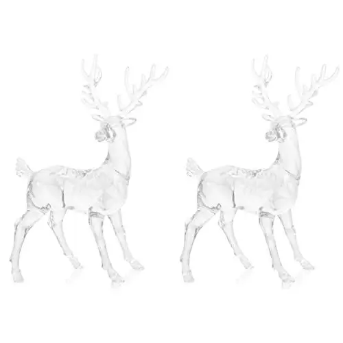 Produktbild: EXCEART Rentier 4 Stück Elchtiere Ornamentsammlung Tierskulptur Weihnachten Glas Festliches Abendessen Dekorativ Stehend Dekoration Statue Zentrum Dekore für Ornamente: Figur Ornamente
