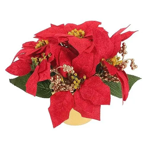 Produktbild: EXCEART Gefälschte Pflanze Festival Prop Künstliche Bonsai Schmuck Rot Dekorative Topfpflanze Wohnkultur Weihnachten Artikel Nie Verwelken
