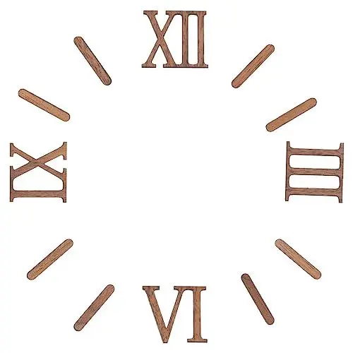 Produktbild: EXCEART DIY Wanduhr Bausatz Mit RöMischen Ziffern Aus Holz 9 Zoll Leicht Zu Verwenden Und FüR Uhr Reparatur, Wanddekoration Oder DIY Projekte