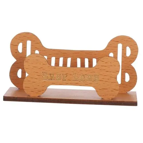 Produktbild: EXCEART Moderner Visitenkartenständer Mit Hundemotiv Präsentationsständer Aus Holz Kompakter Schreibtisch-organizer