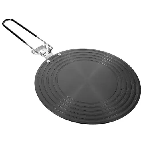 Produktbild: EXCEART Wärmediffusor Simmerringplatte Aluminium-Induktionsadapter Diffusorplatte Mit Griff Elektro-Gasherd Induktionskochplatte 24 cm