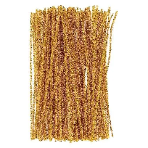 Produktbild: EXCEART Weihnachtsdeko 100 Stück Gastgeschenke Zoll Kunstfarben Und Dekoration Goldglänzend Bastelprojekt Baumbasteln Glitzerndes Dekor Stielbiegen Party Krawattenlänge Lametta Spielzeug