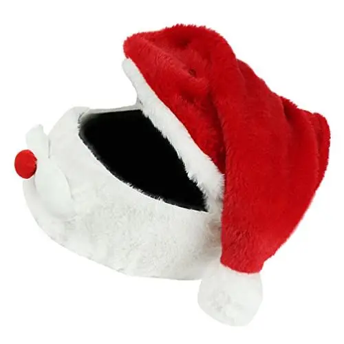 Produktbild: EXCEART Weihnachtsabdeckung Plüsch Santa Hut Helm Protector Sleeve Santa Claus Funny Rides Für Frauen Und Männer Helm