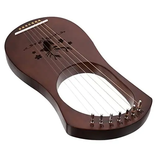 Produktbild: EXCEART Werkzeugtasche Klemmbausteine 1 Set Lyre Retro- 7 String Lyre Harp String Musikinstrumente mit Tuning- Schraubenschlüssel (Zuf?llige) Ic Geschenk