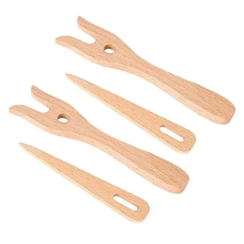 Produktbild: Exceart 2 Sets Holz-Strickgabel-Öhrennadeln Set für Kinder, handgefertigtes Flechtwerkzeug – altes Kordelwerkzeug zum Selbermachen von Stricken, Armbandherstellung