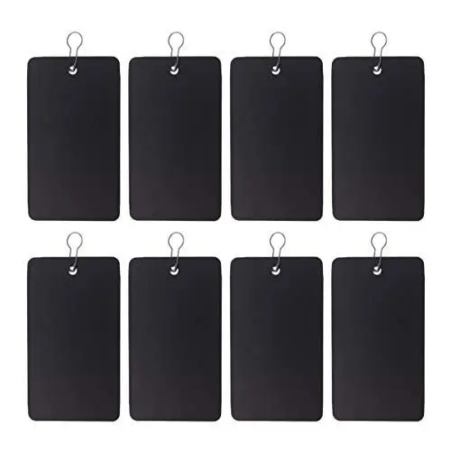 Produktbild: Exceart 400 Stück Kunststoff-Etiketten zum Aufhängen von Kleidungsstücken, PVC, Eisen, Schwarz 200 Stk, 5x9cm